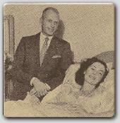 John Farrow visits Maureen after an appendectomy operation.